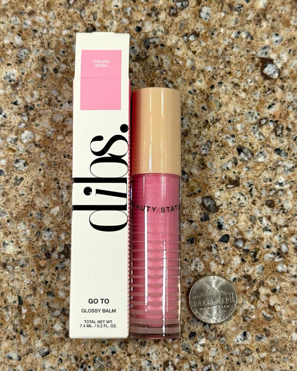 DIBS Beauty Go To Glossy Balm Lip Gloss, Italian Soda, Shimmer Shine 0.2